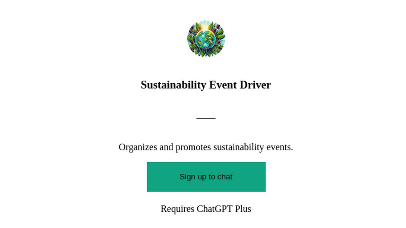 Sustainability Event Driver Screenshot