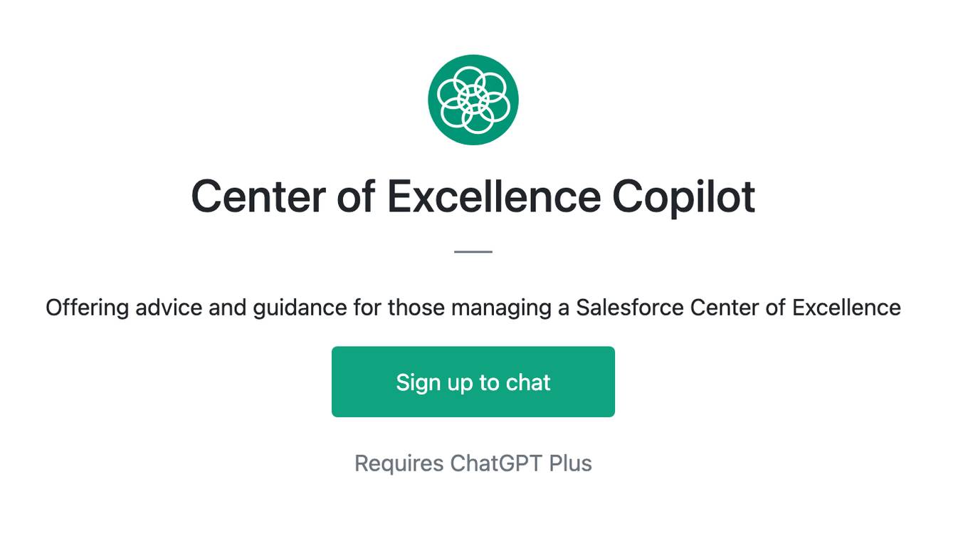 Center of Excellence Copilot Screenshot