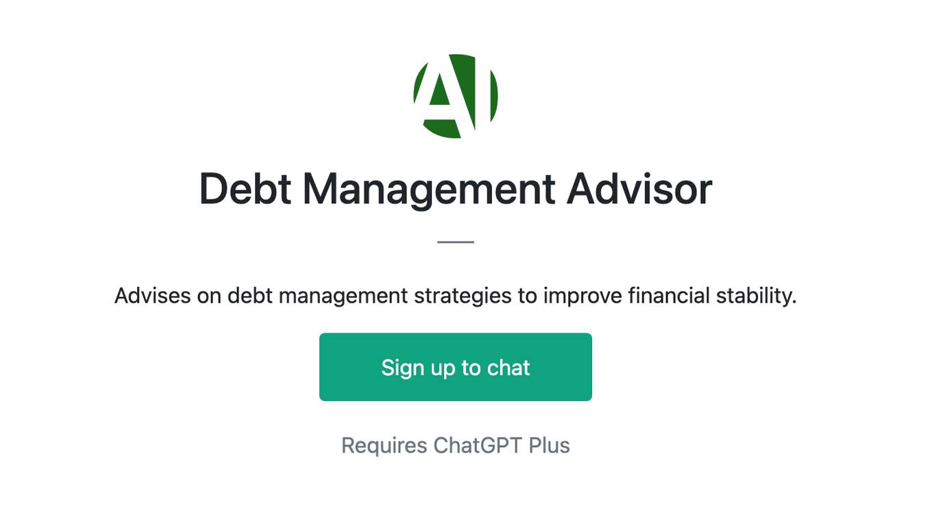 Debt Management Advisor Screenshot