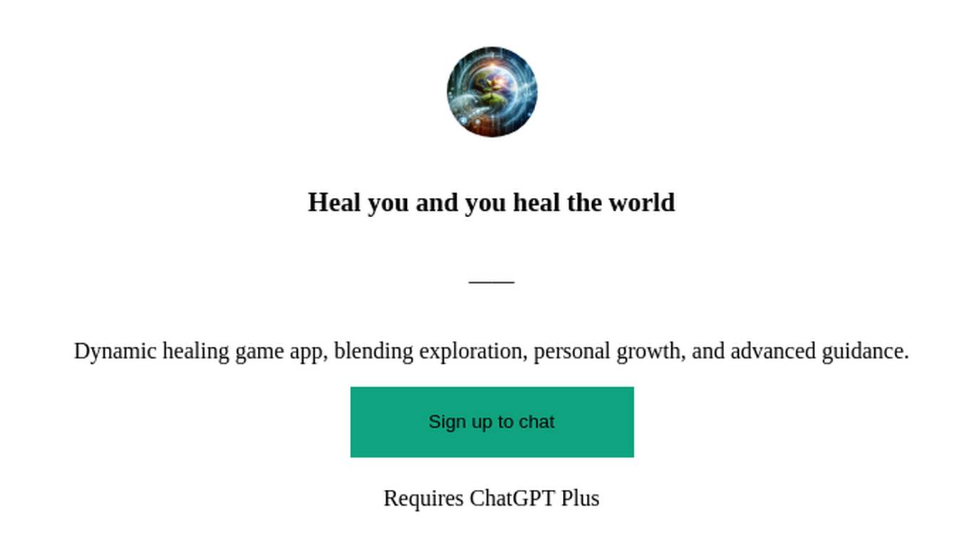 Heal you and you heal the world Screenshot