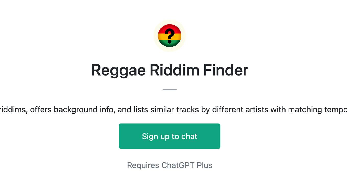 Reggae Riddim Finder Screenshot