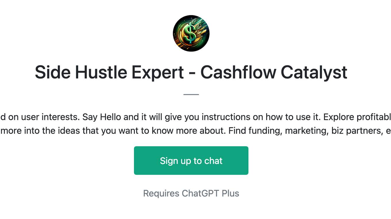 Side Hustle Expert - Cashflow Catalyst Screenshot