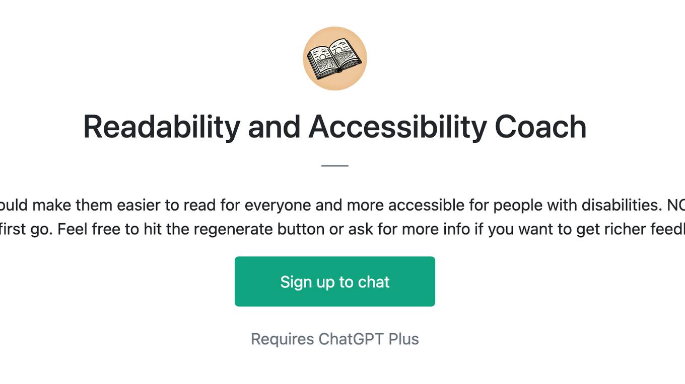 Readability and Accessibility Coach Screenshot