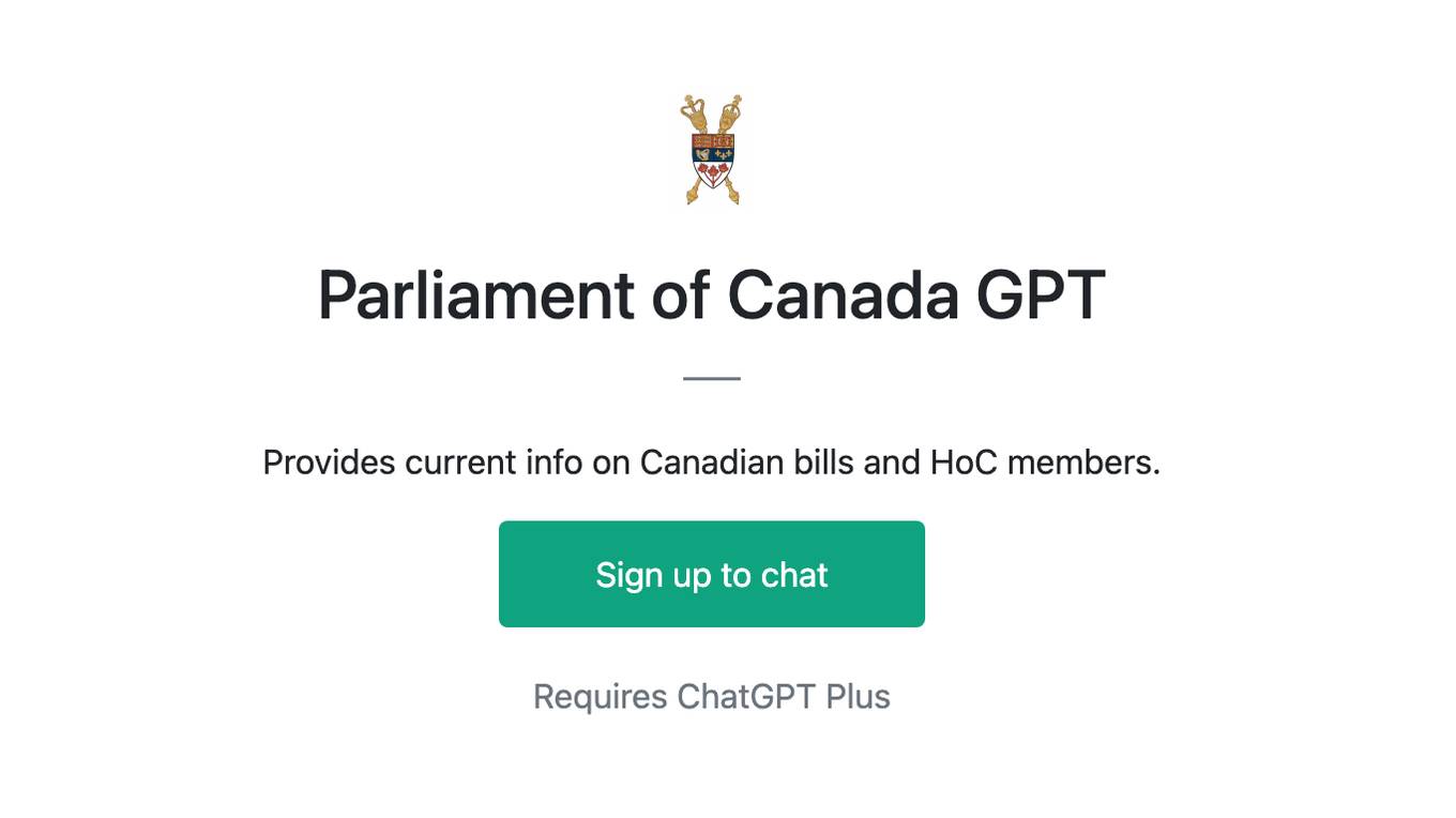 Parliament of Canada GPT Screenshot