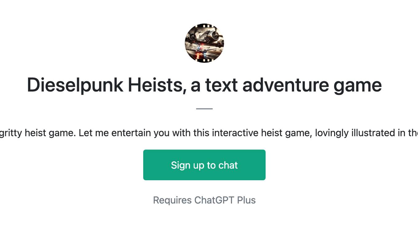 Dieselpunk Heists, a text adventure game Screenshot