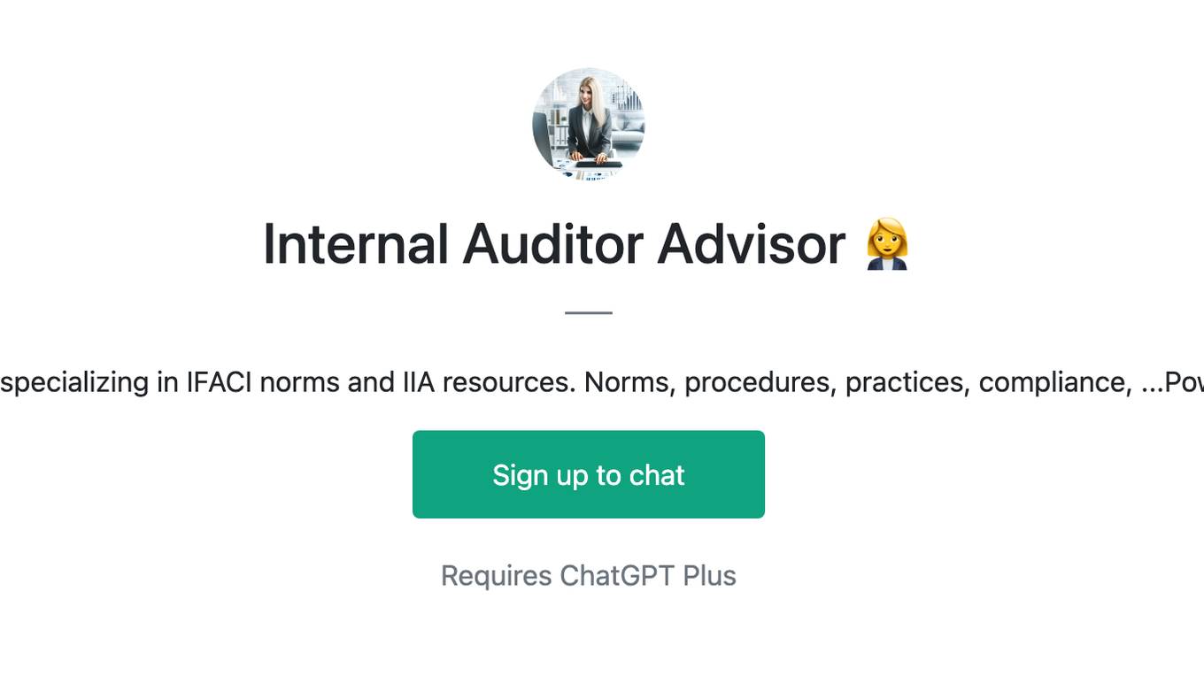 Internal Auditor Advisor 👩‍💼 Screenshot