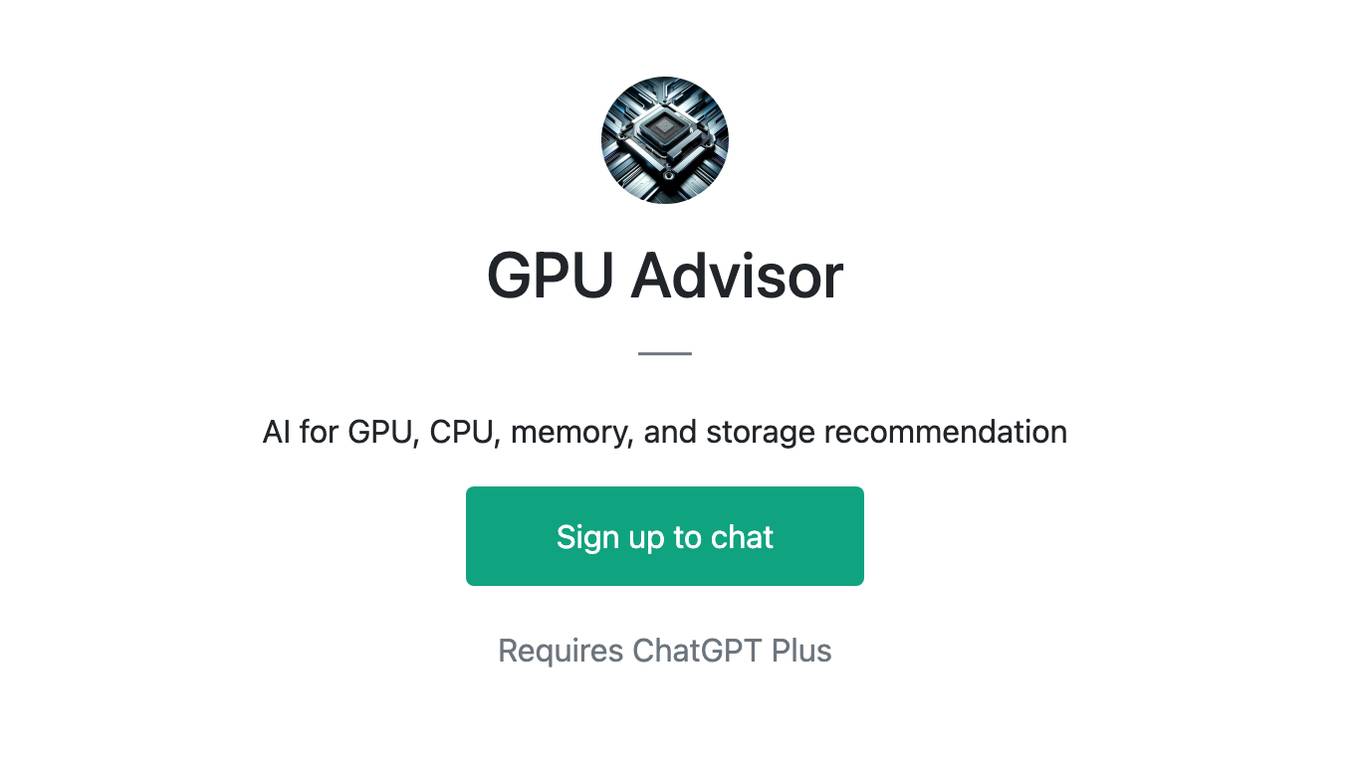 GPU Advisor Screenshot