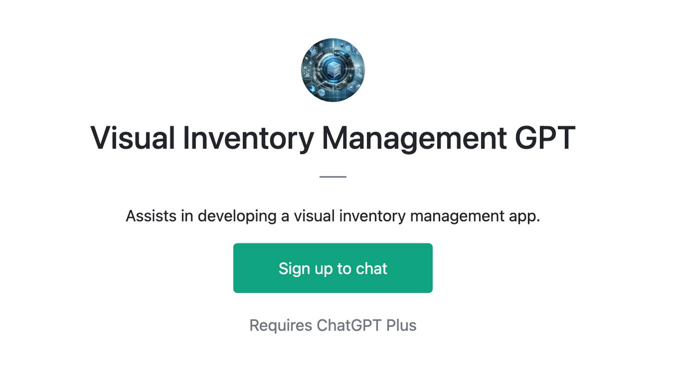 Visual Inventory Management GPT Screenshot