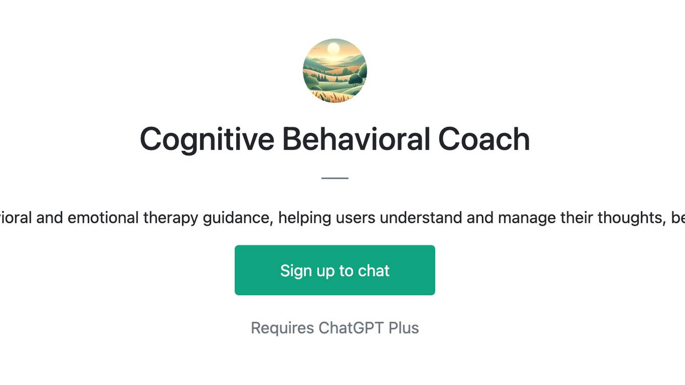 Cognitive Behavioral Coach Screenshot