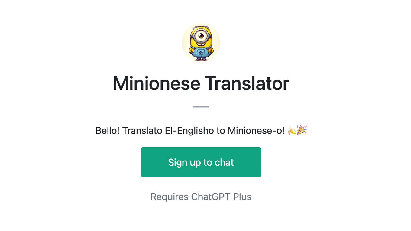 Minionese Translator Screenshot