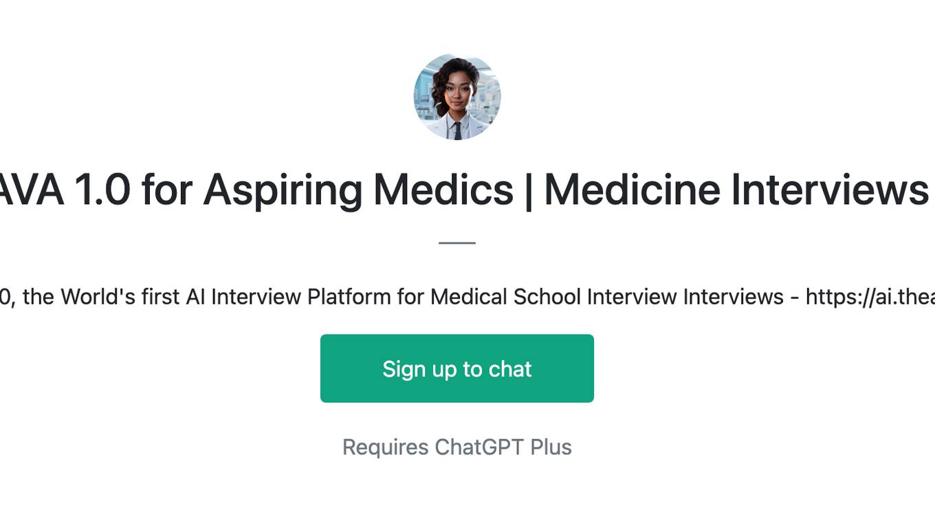 AVA 1.0 for Aspiring Medics | Medicine Interviews Screenshot