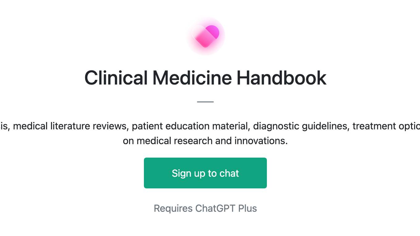 Clinical Medicine Handbook Screenshot