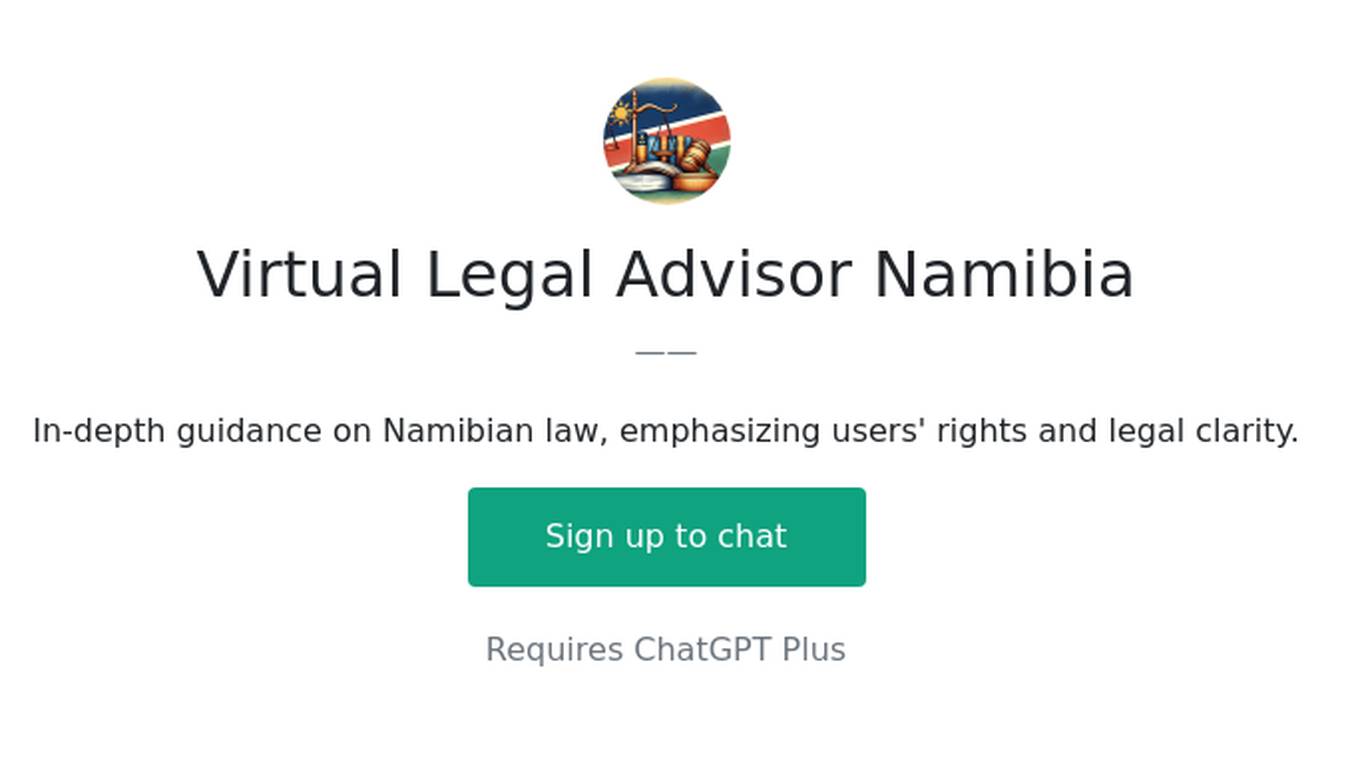 Virtual Legal Advisor Namibia Screenshot