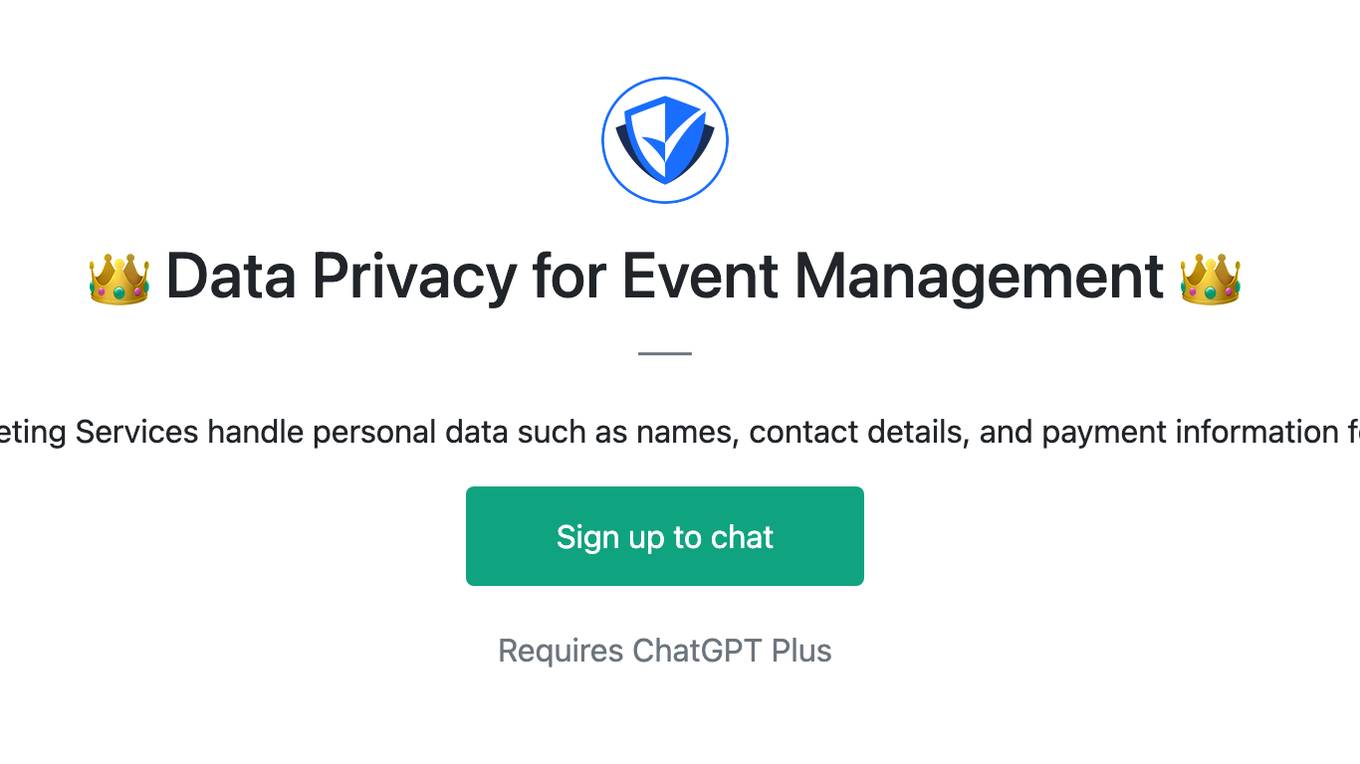 👑 Data Privacy for Event Management 👑 Screenshot