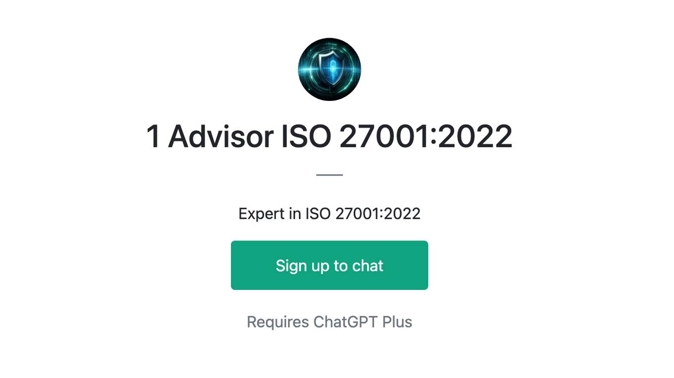 1 Advisor ISO 27001:2022 Screenshot