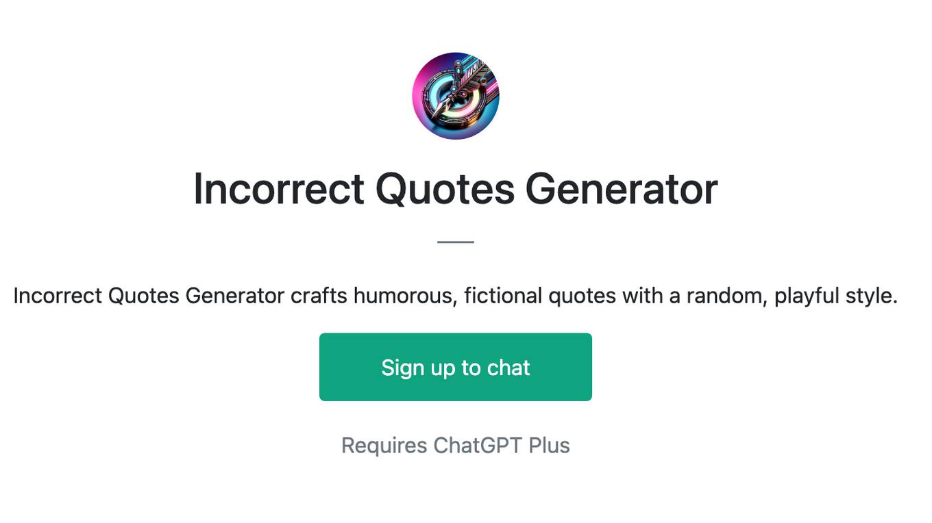 Incorrect Quotes Generator Screenshot