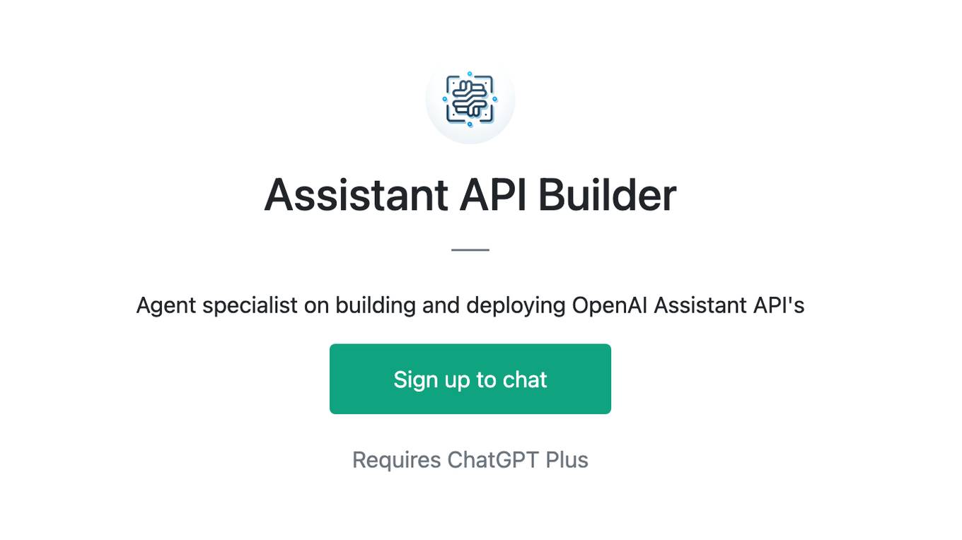 Assistant API Builder Screenshot