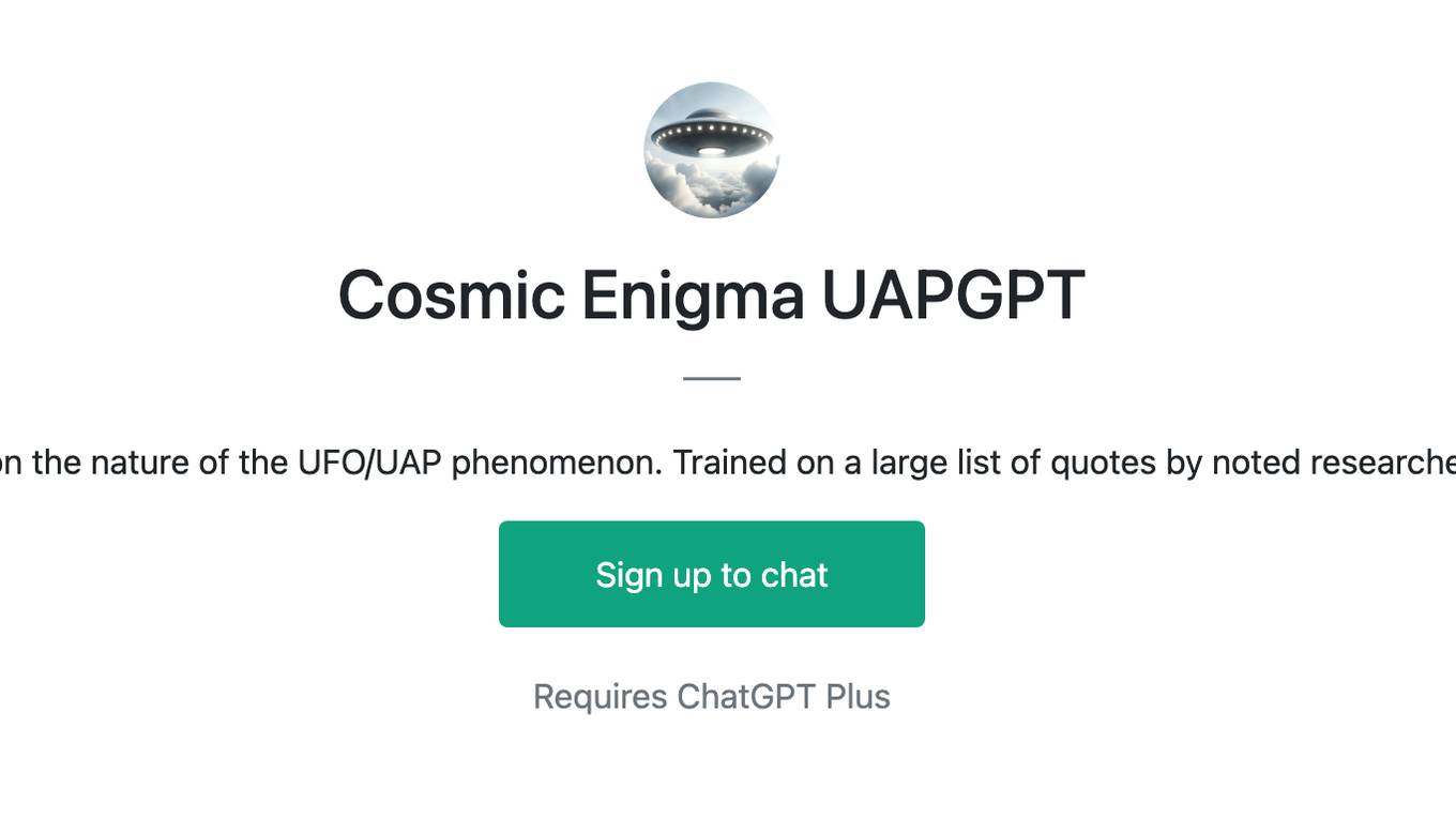 Cosmic Enigma UAPGPT Screenshot