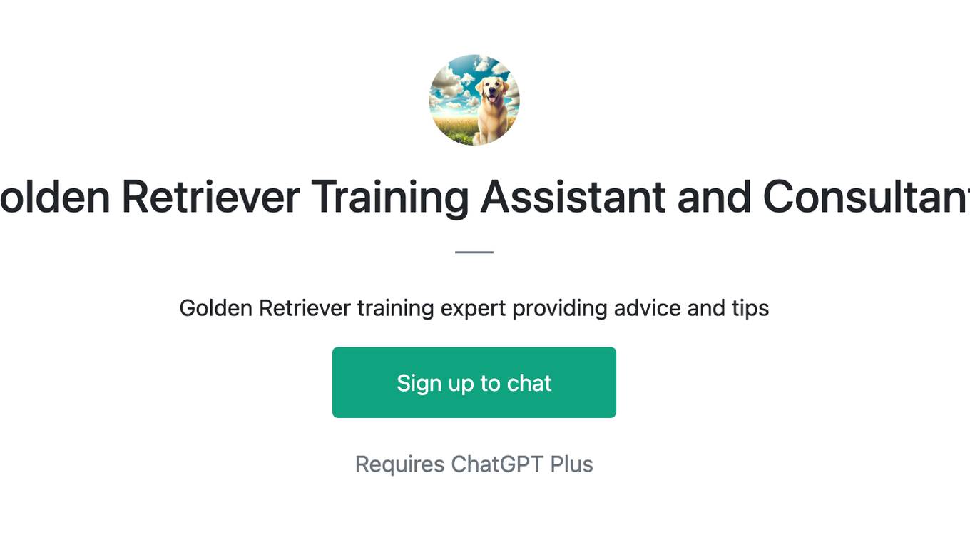 Golden Retriever Training Assistant and Consultant Screenshot