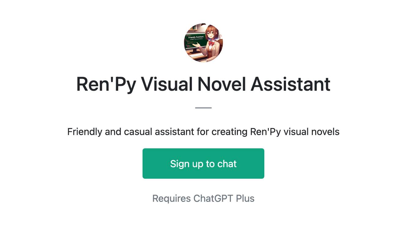 Ren'Py Visual Novel Assistant Screenshot