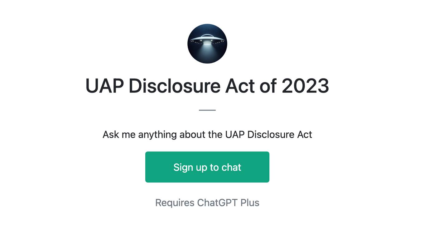 UAP Disclosure Act of 2023 Screenshot