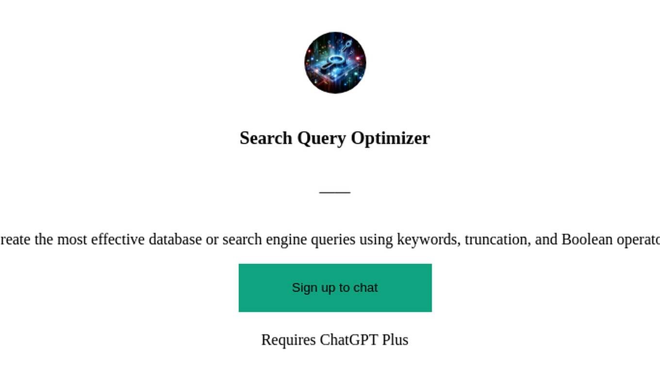 Search Query Optimizer Screenshot