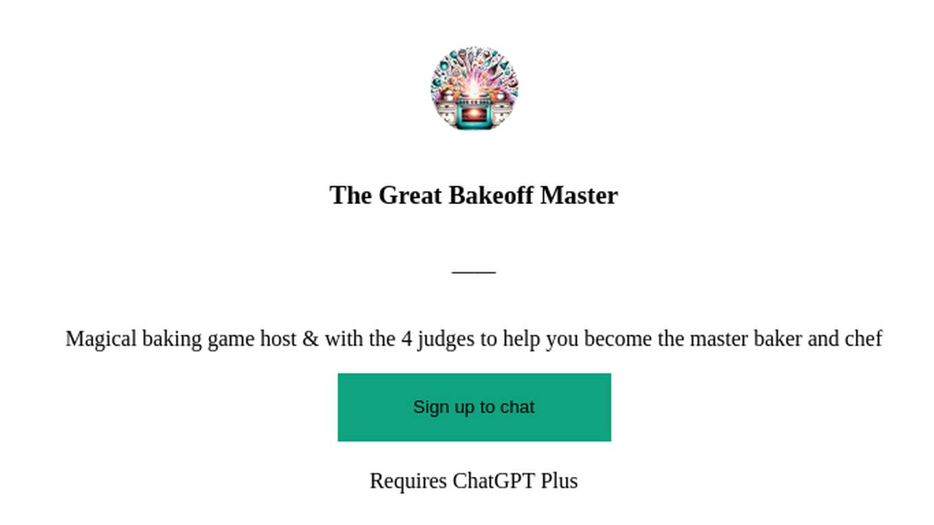 The Great Bakeoff Master Screenshot