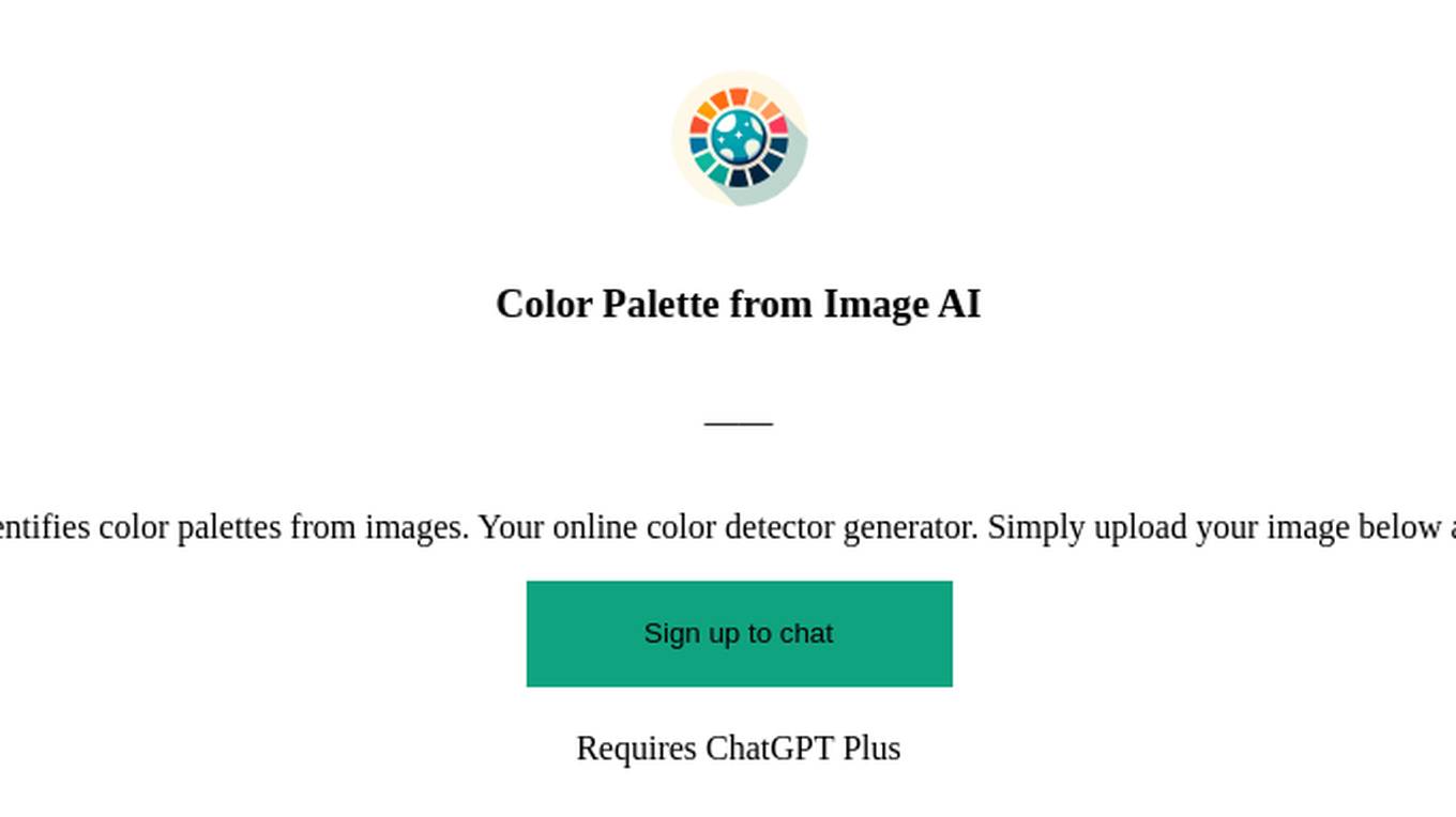 Color Palette from Image AI Screenshot