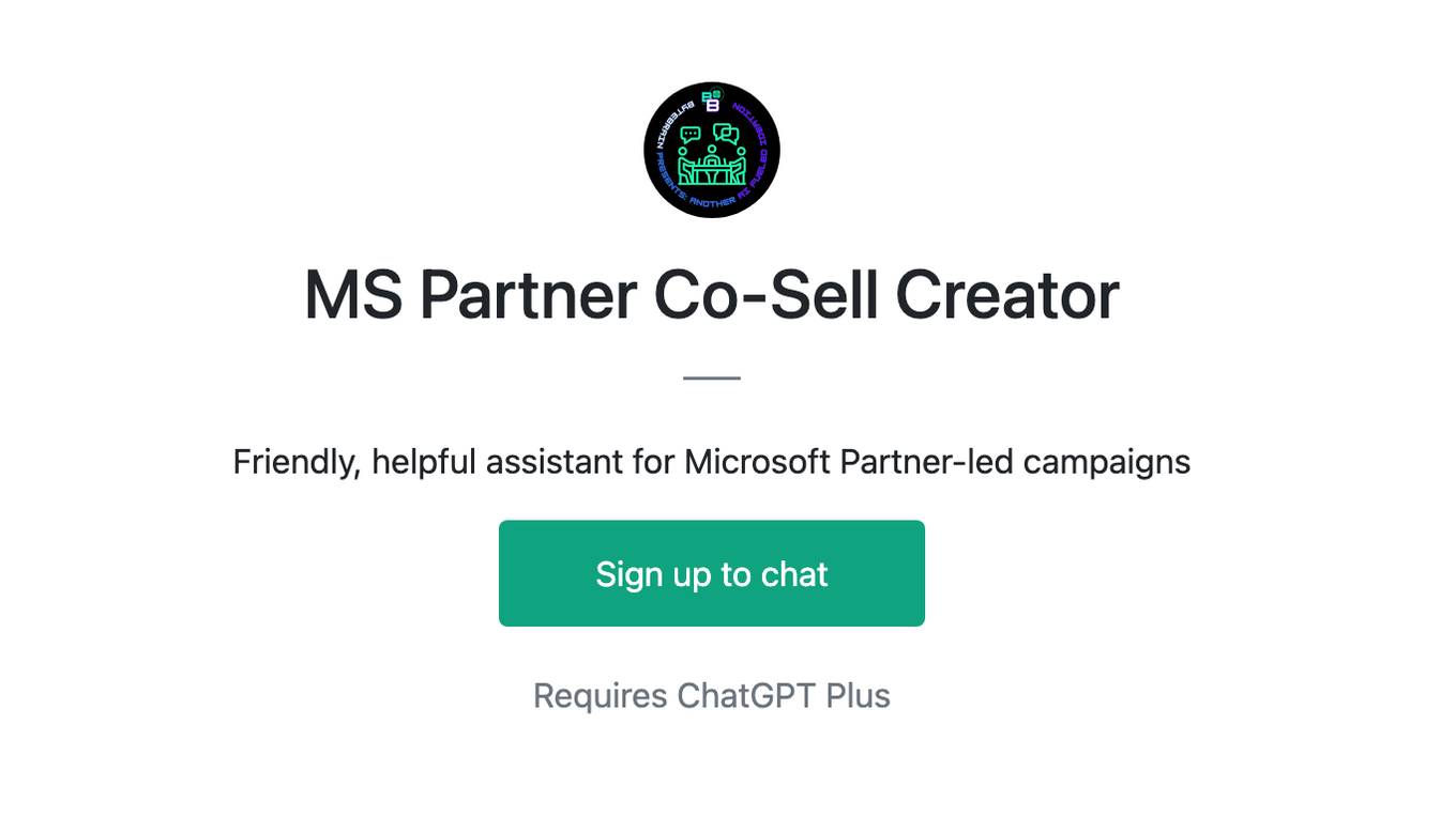 MS Partner Co-Sell Creator Screenshot