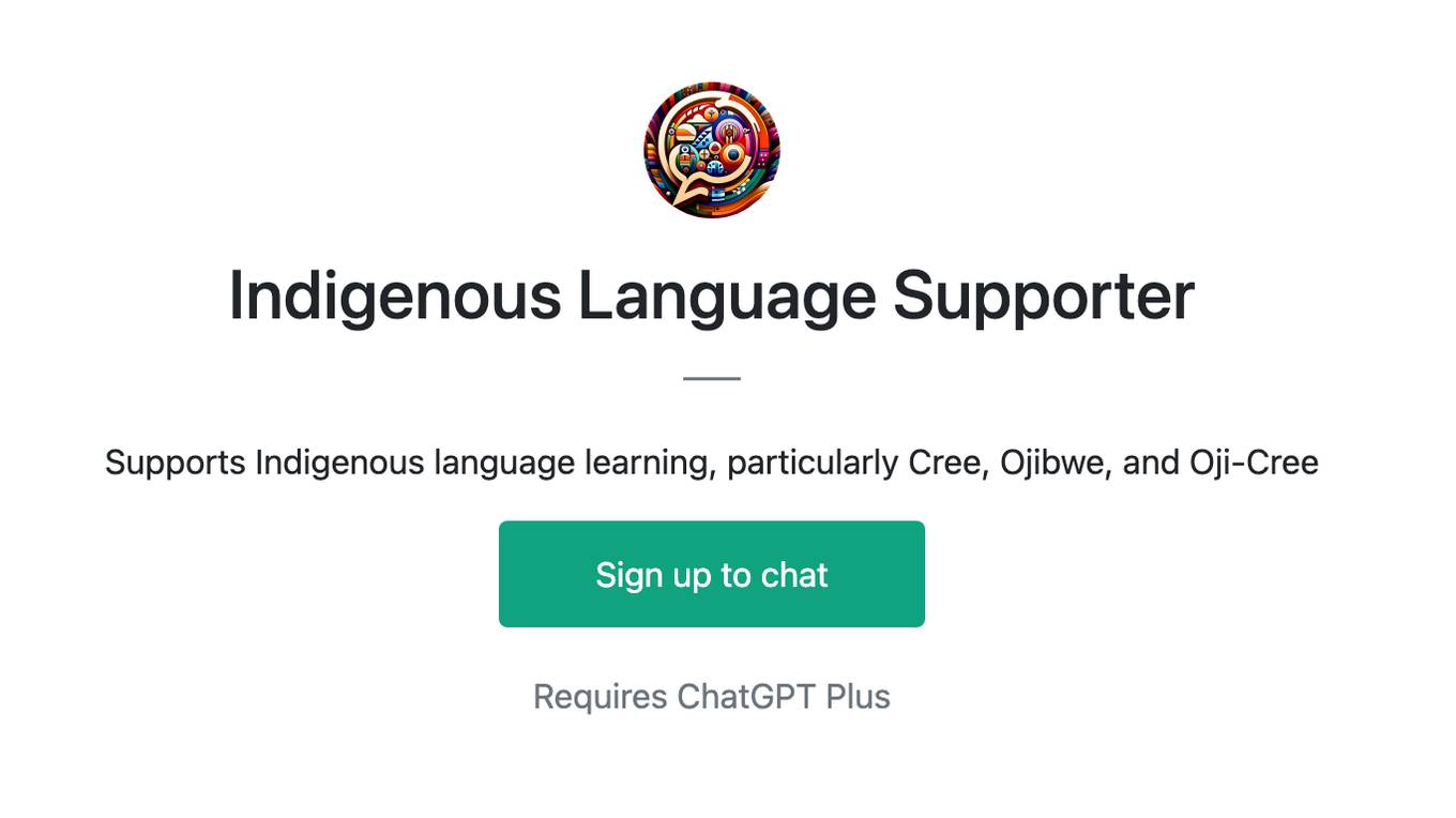 Indigenous Language Supporter Screenshot