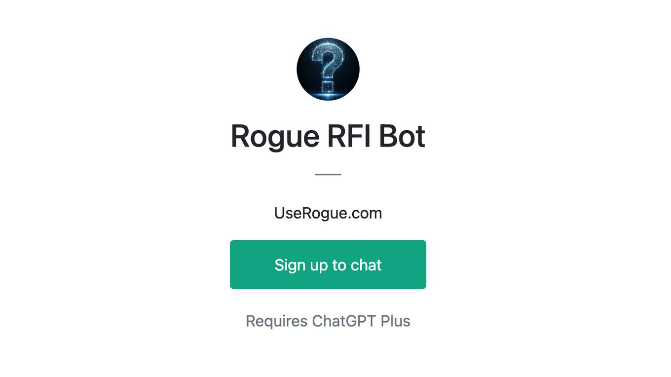 Rogue RFI Bot Screenshot