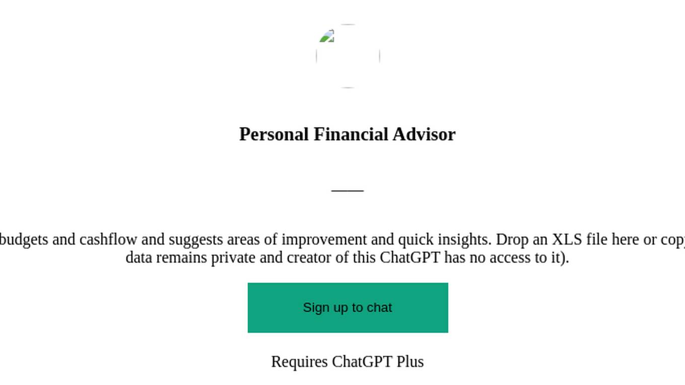 Personal Financial Advisor Screenshot