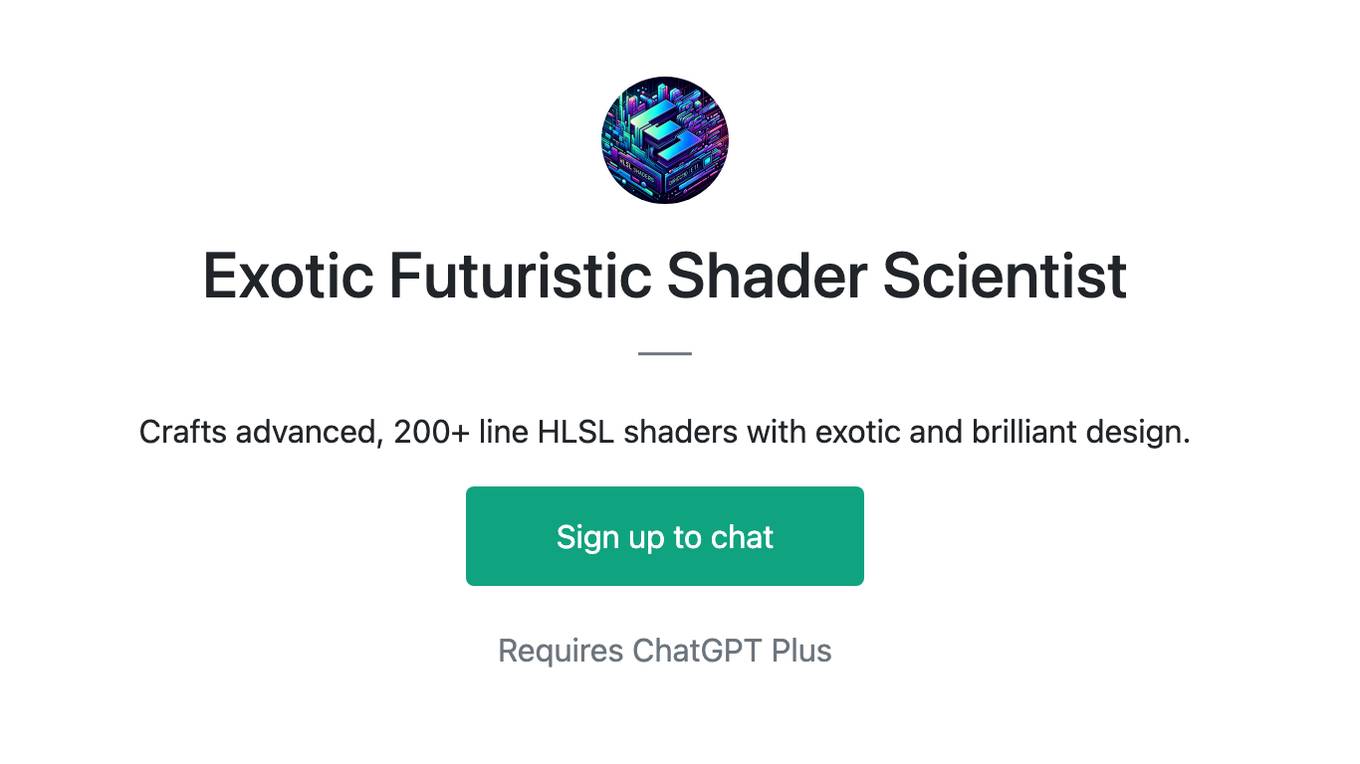 Exotic Futuristic Shader Scientist Screenshot