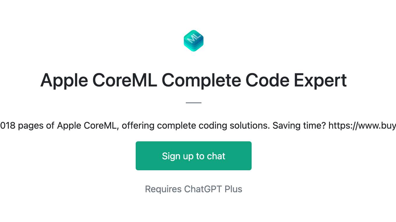 Apple CoreML Complete Code Expert Screenshot