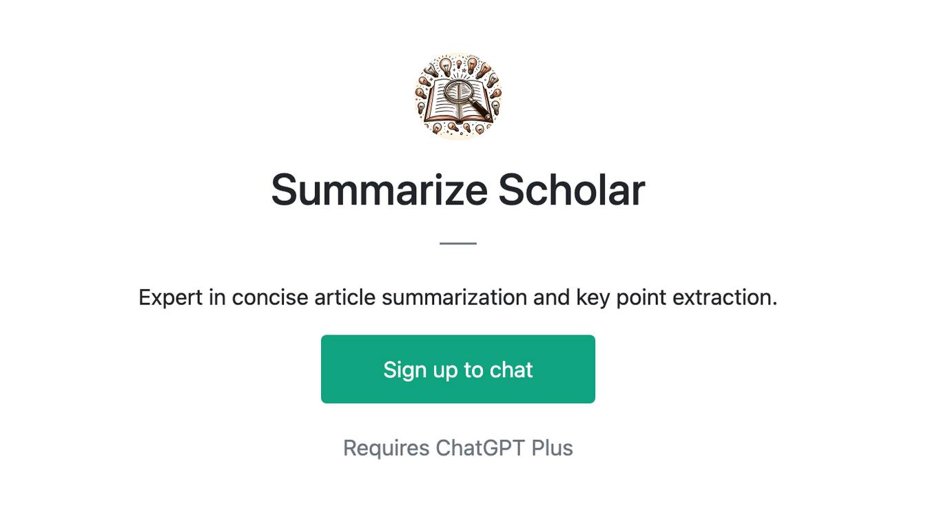 Summarize Scholar Screenshot