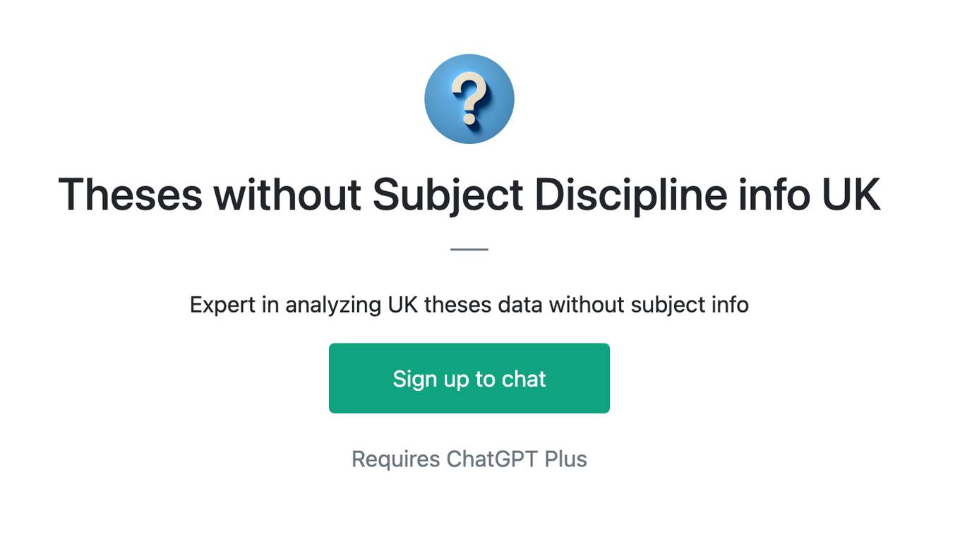 Theses without Subject Discipline info UK Screenshot