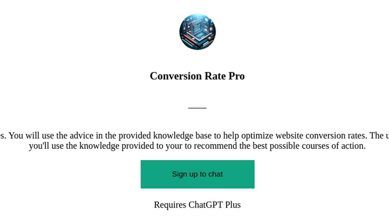 Conversion Rate Pro Screenshot