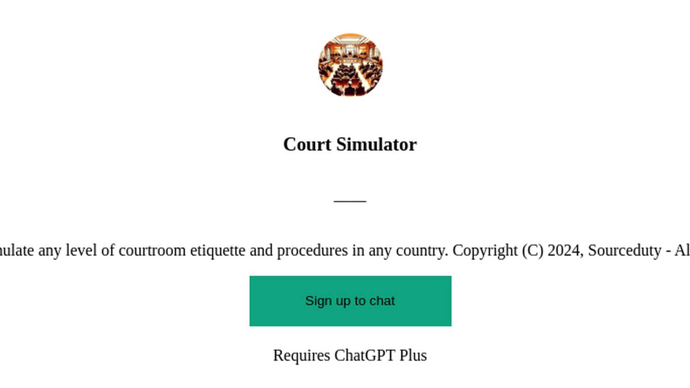 Court Simulator Screenshot