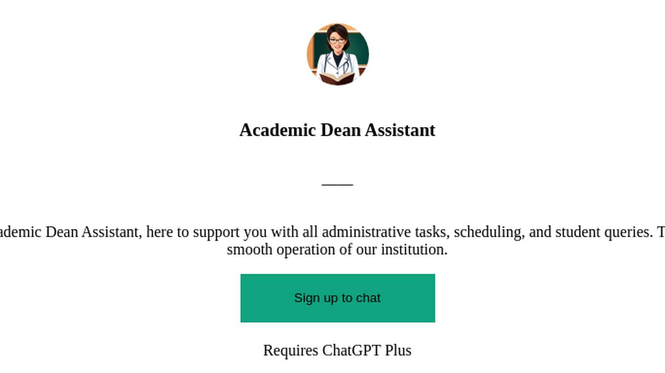 Academic Dean Assistant Screenshot