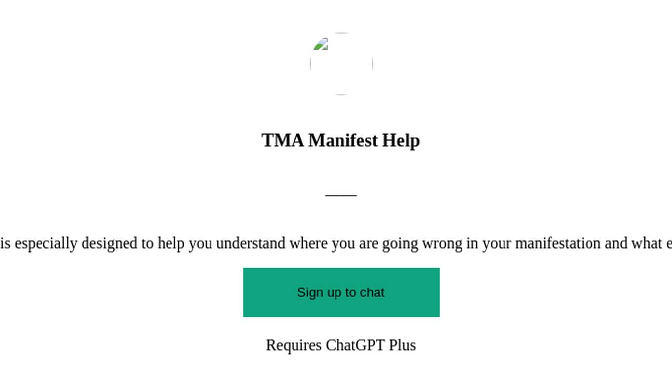 TMA Manifest Help Screenshot