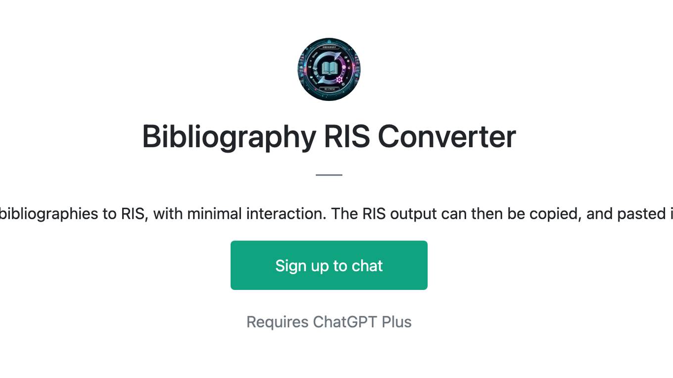 Bibliography RIS Converter Screenshot