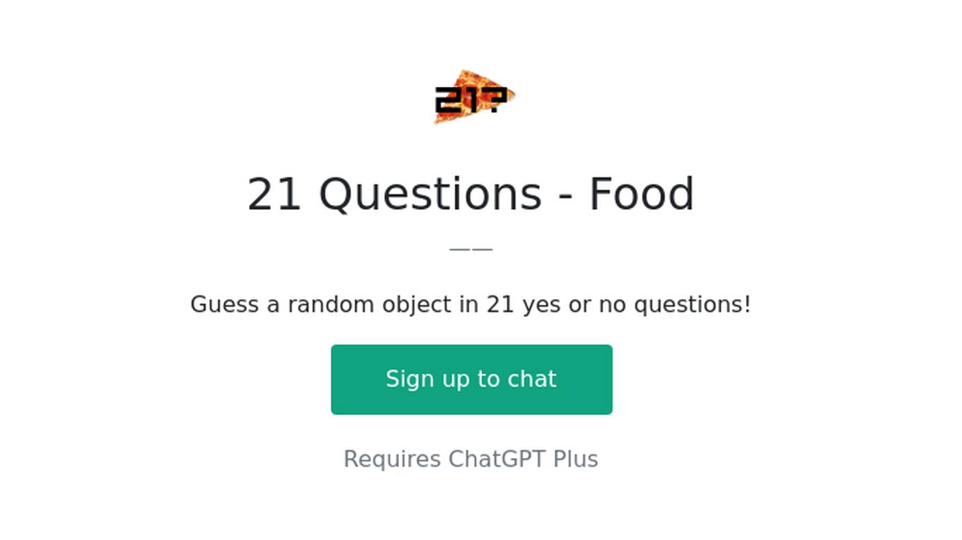 21 Questions - Food Screenshot