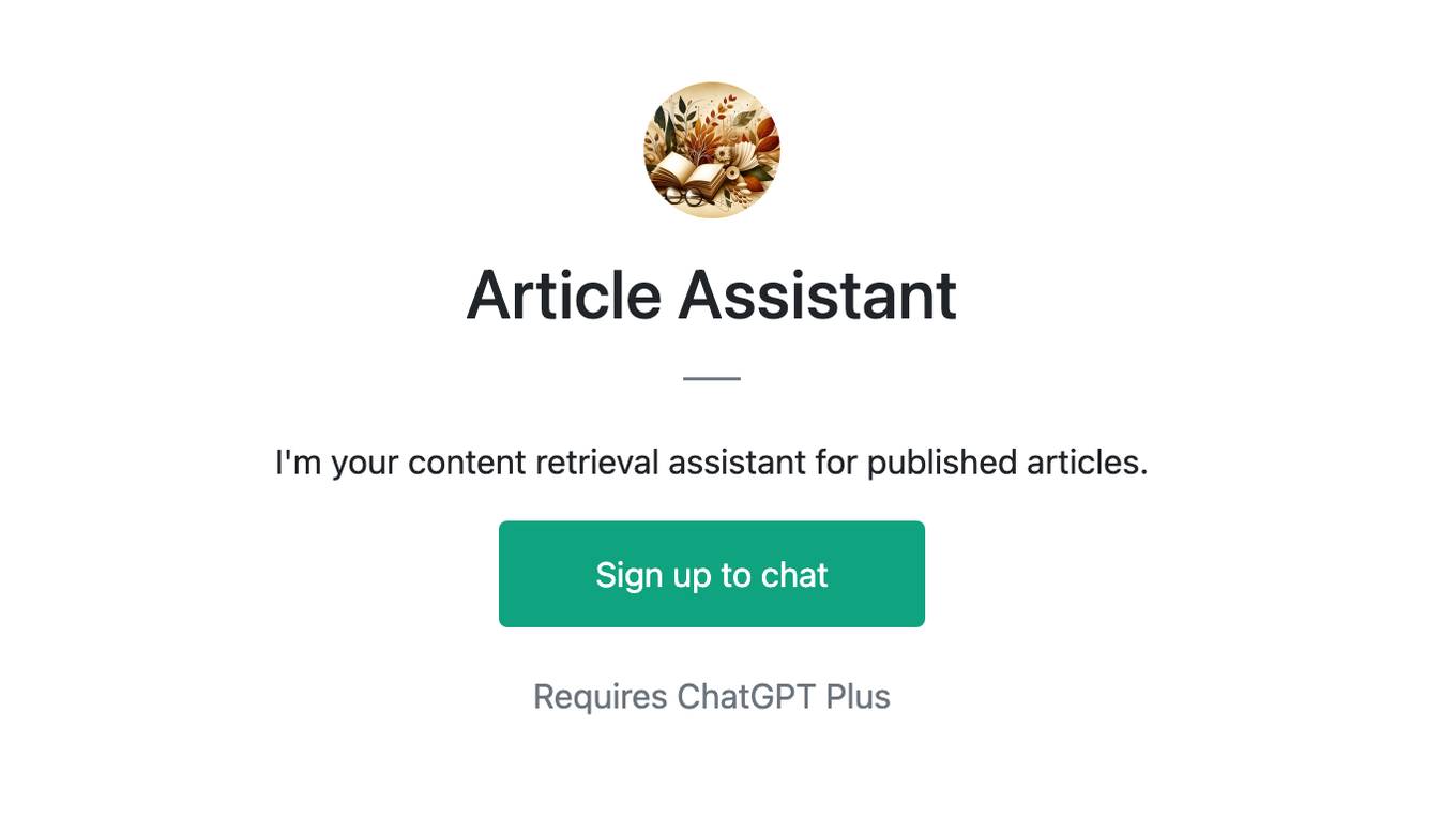 Article Assistant Screenshot