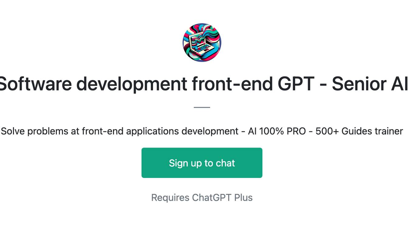 Software development front-end GPT - Senior AI Screenshot