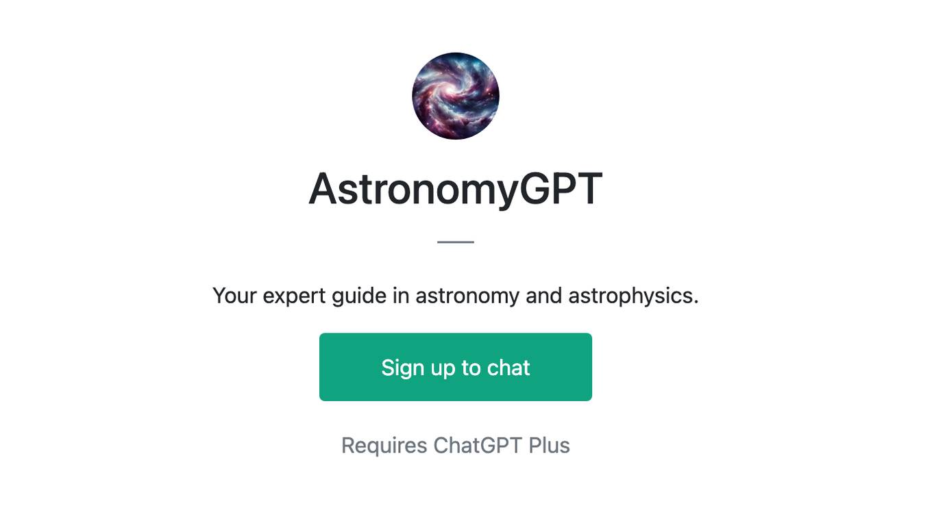 AstronomyGPT Screenshot