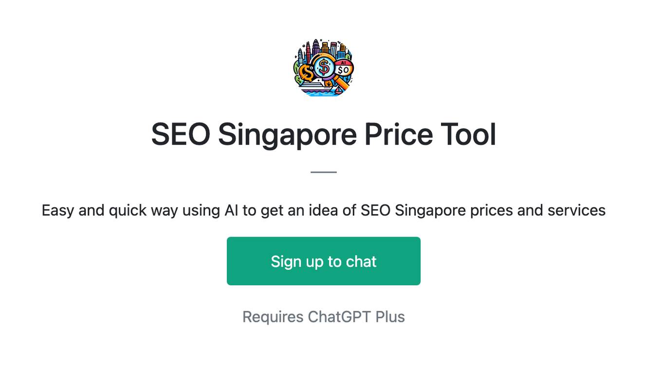 SEO Singapore Price Tool Screenshot