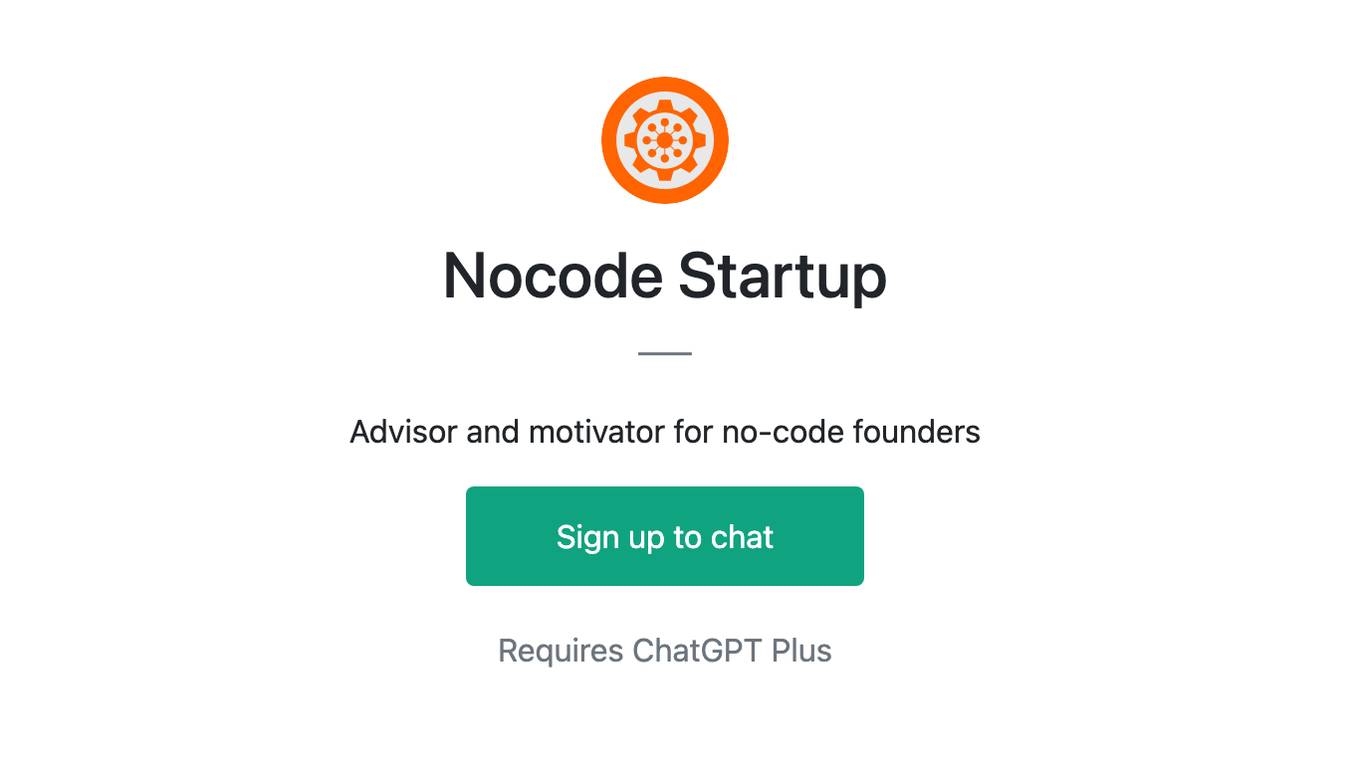 Nocode Startup Screenshot