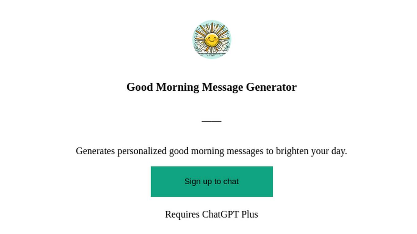 Good Morning Message Generator Screenshot