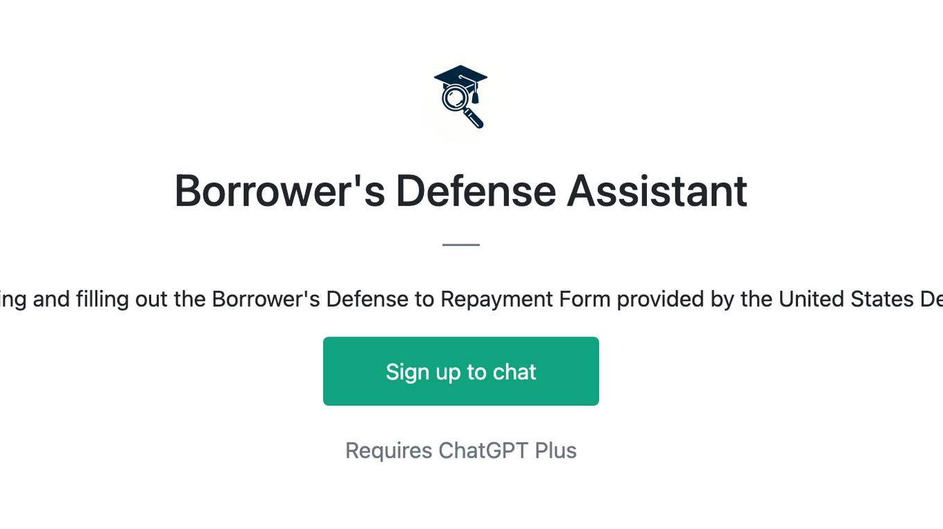 Borrower's Defense Assistant Screenshot