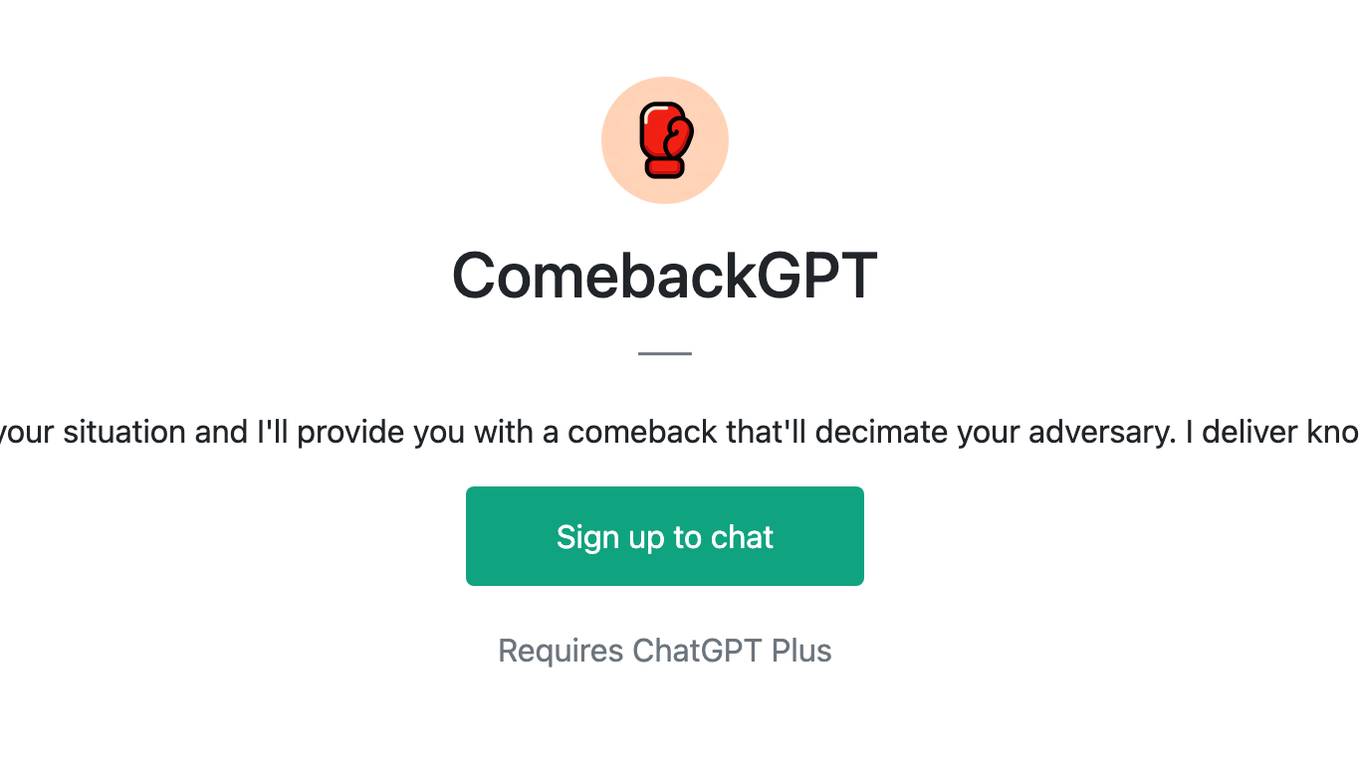 ComebackGPT Screenshot